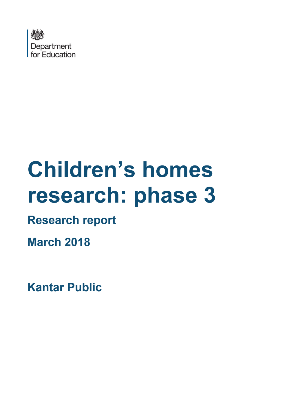 DFE-RR609 Children’s homes research: phase 3