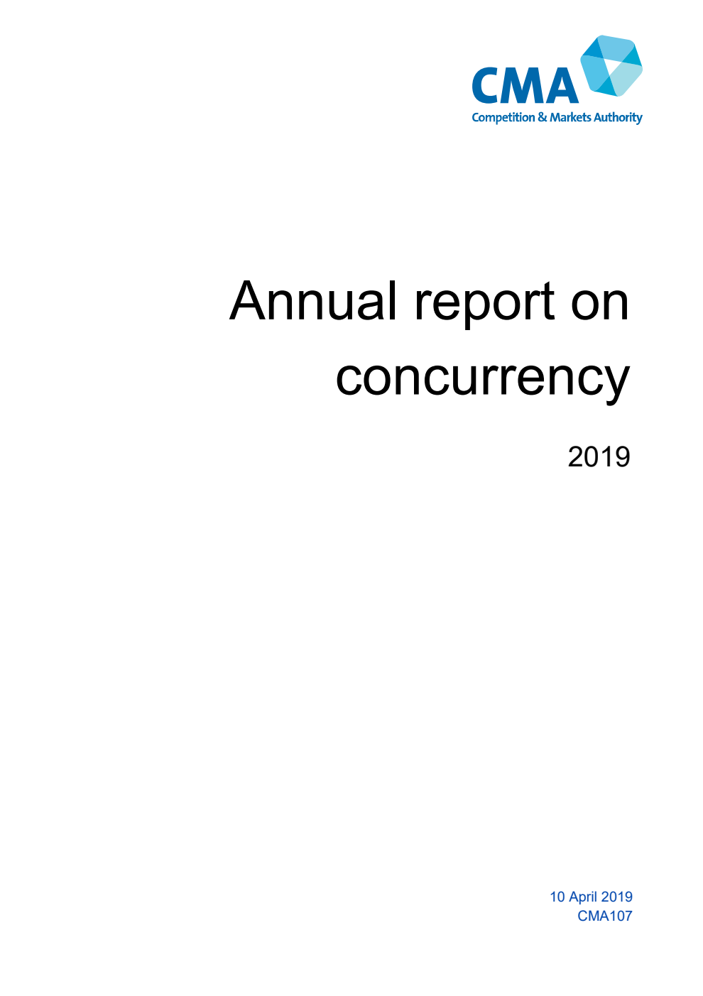 Competition and Markets Authority Annual Report on Concurrency 2019