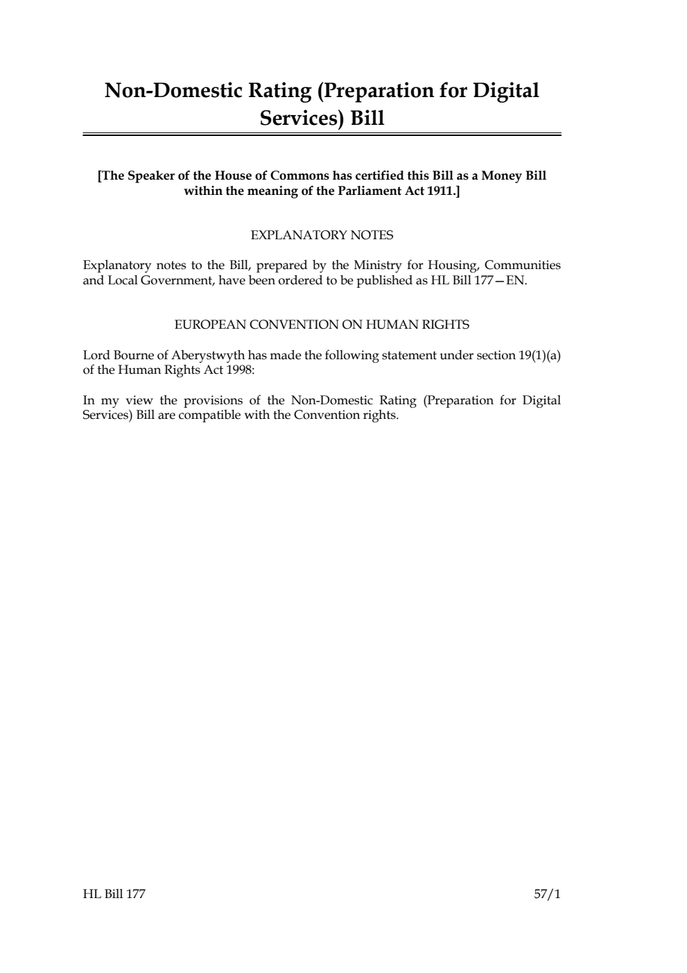 Non-Domestic Rating (Preparation for Digital Services) Bill