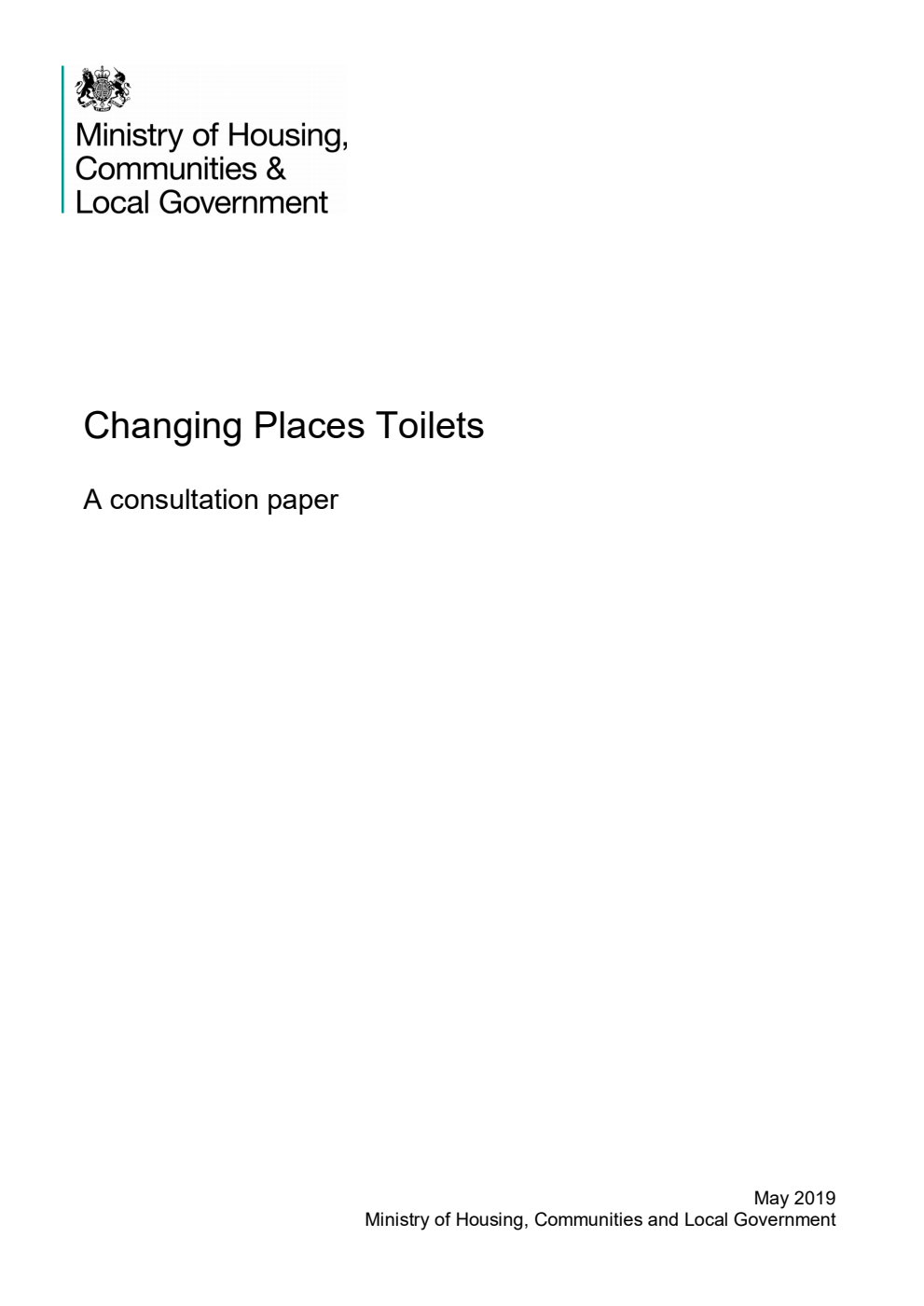 Changing Places Toilets. A consultation paper