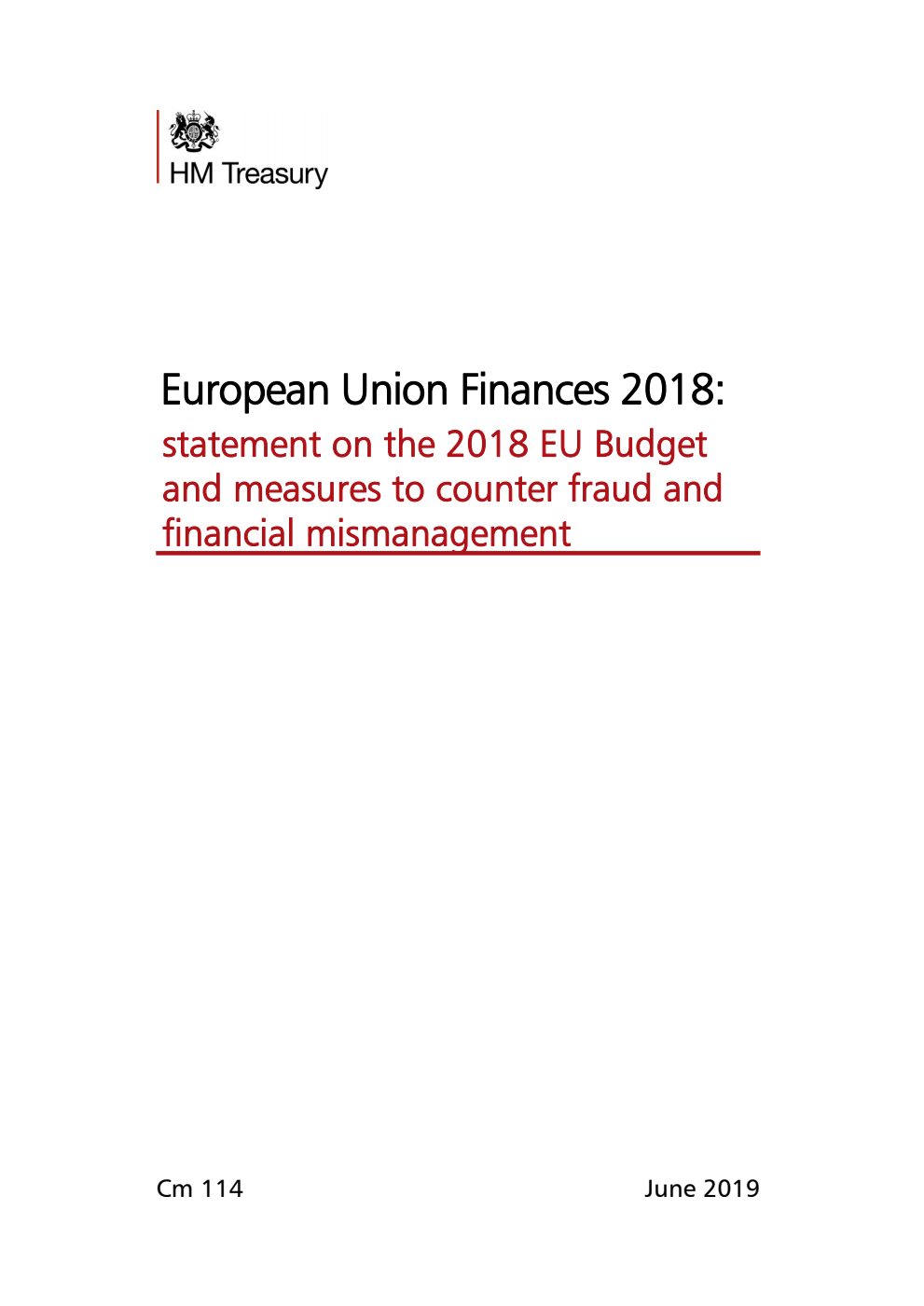 European Union Finances 2018: statement on the 2018 EU Budget and measures to counter fraud and financial mismanagement