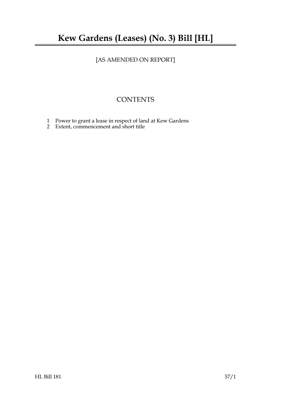 Kew Gardens (Leases) (No. 3) Bill [as amended on Report]