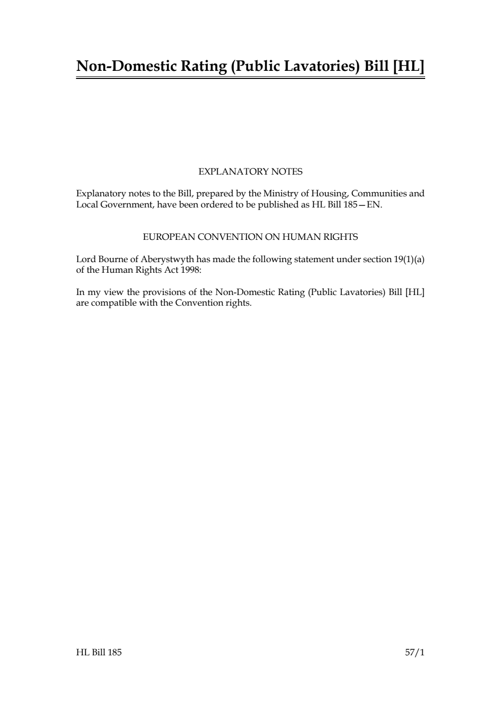 Non-Domestic Rating (Public Lavatories) Bill