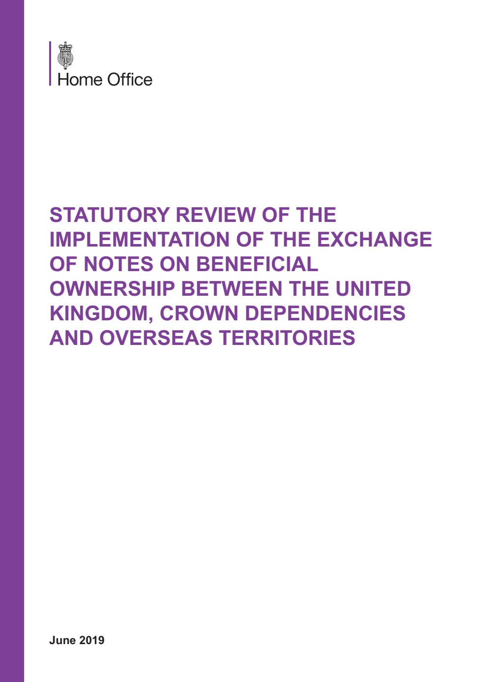 Statutory Review of the Implementation of the Exchange of Notes on Beneficial Ownership between the United Kingdom, Crown Dependencies and Overseas Territories
