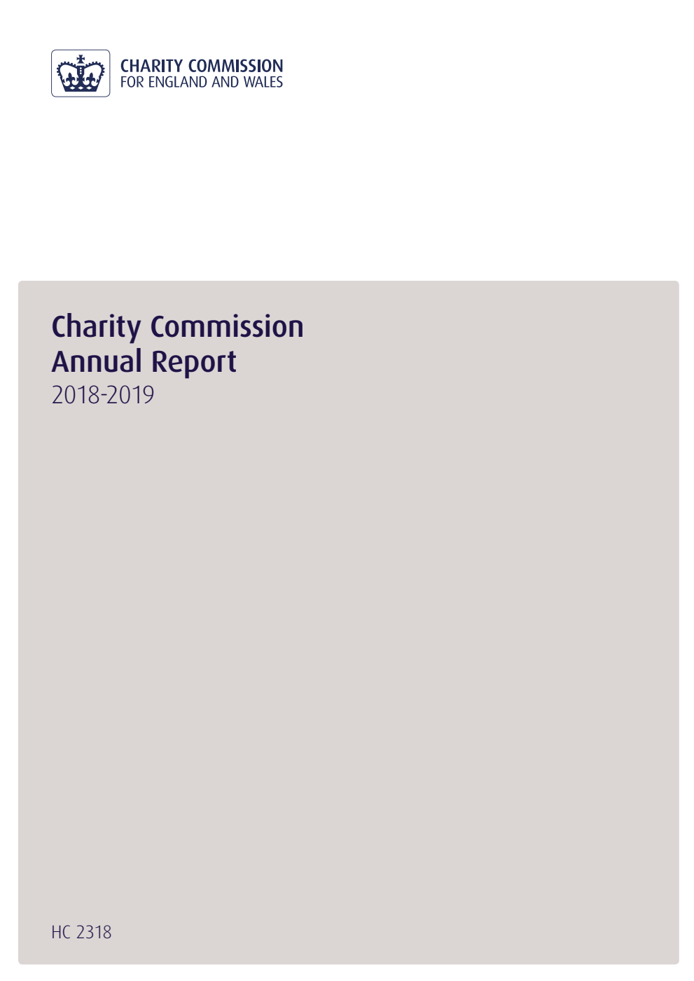 Charity Commission Annual Report and Accounts 2018-19