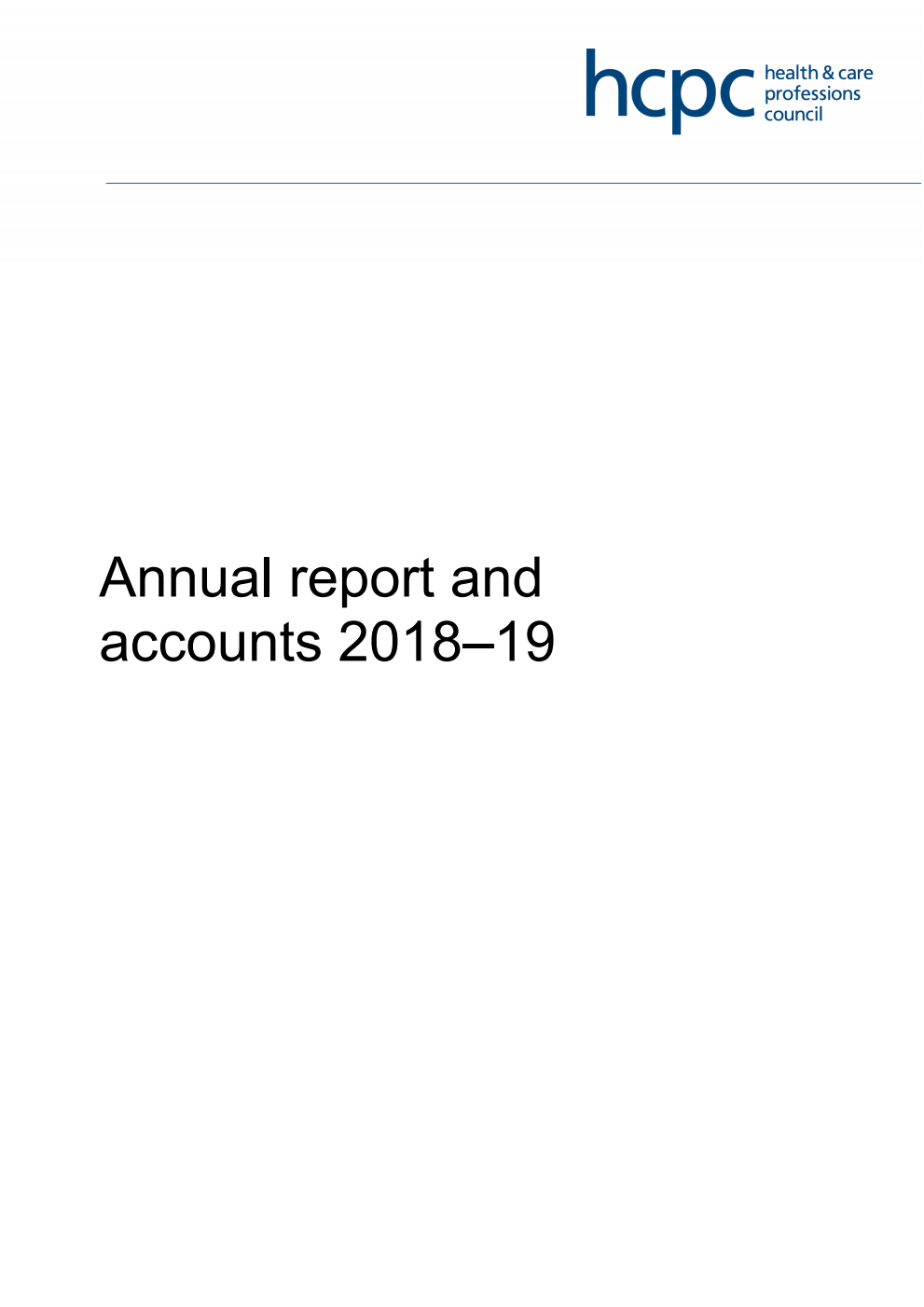 Health and Care Professions Council annual report and accounts 2018-19