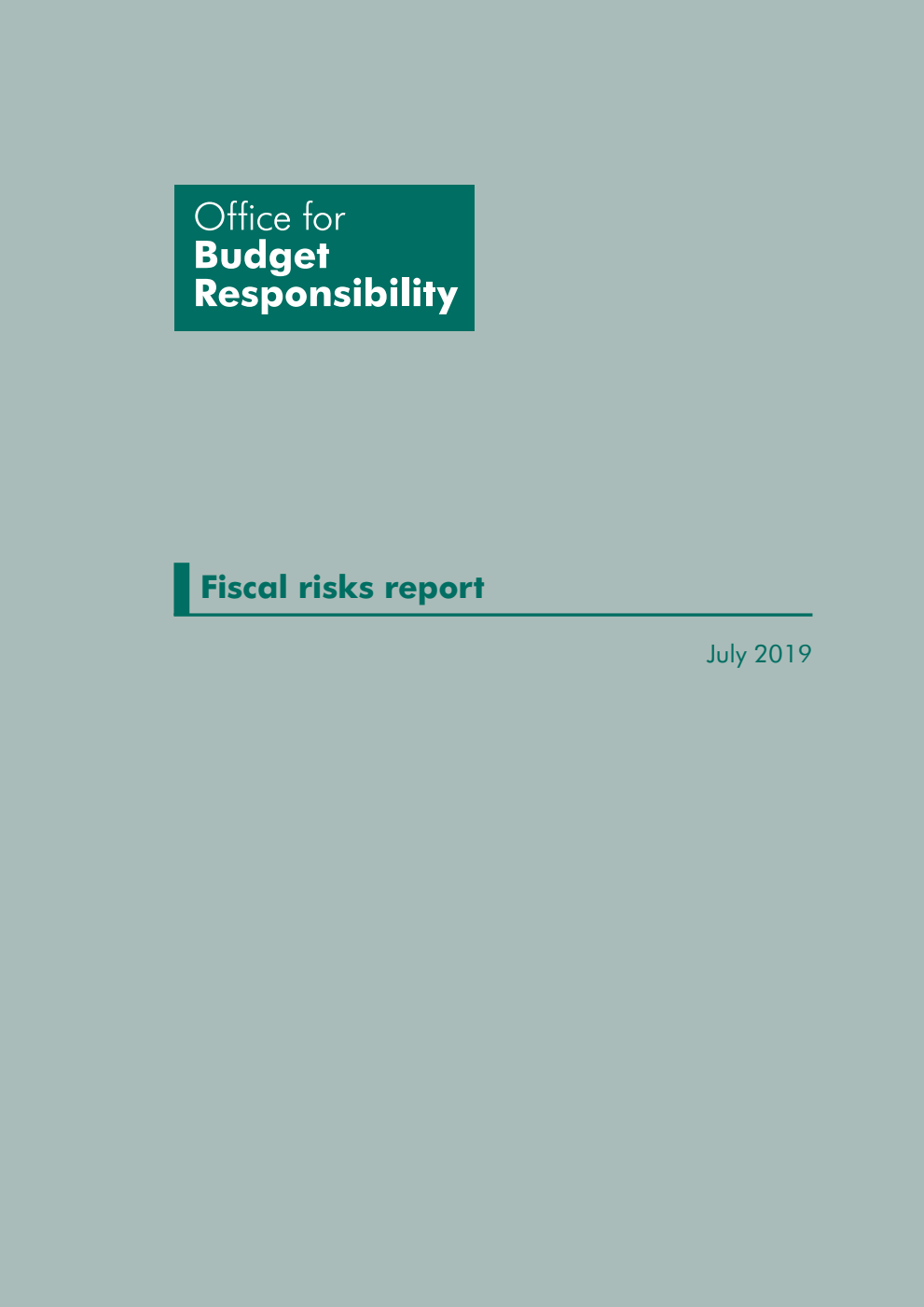 Office for Budget Responsibility Fiscal risks report