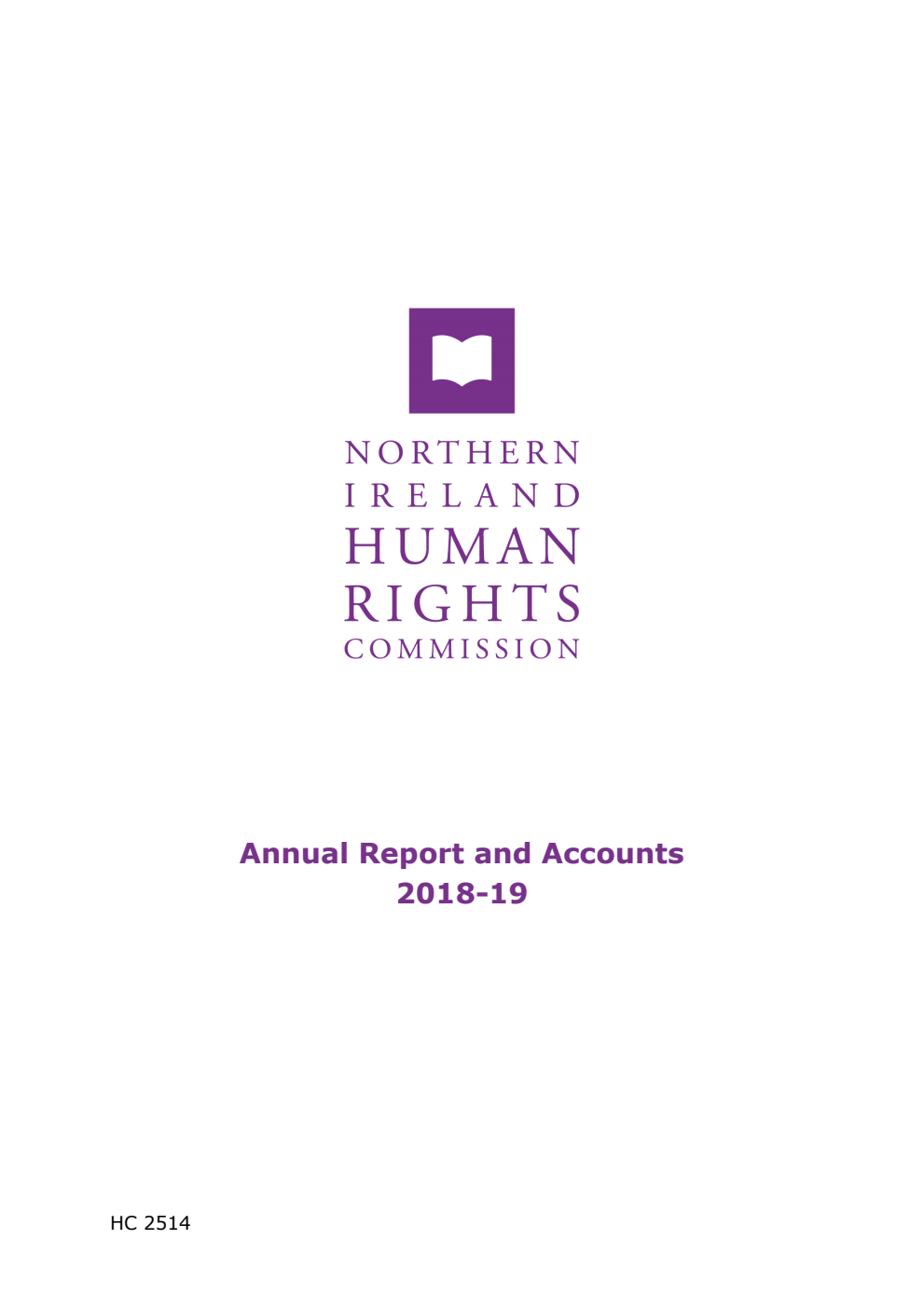 Northern Ireland Human Rights Commission Annual Report and Accounts 2018-19