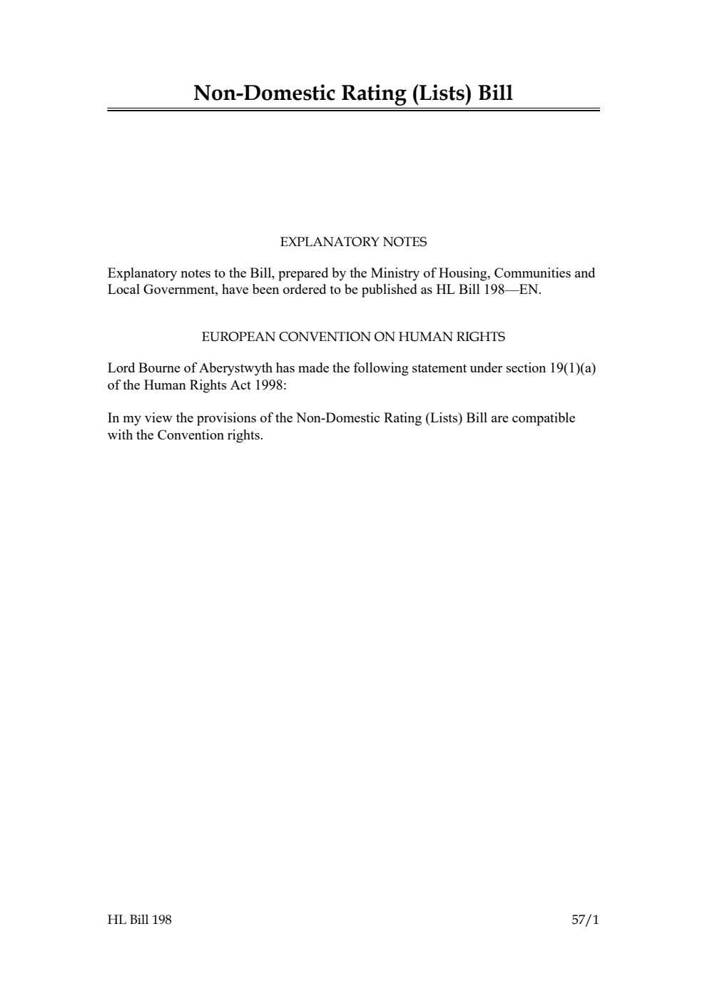 Non-Domestic Rating (Lists) Bill