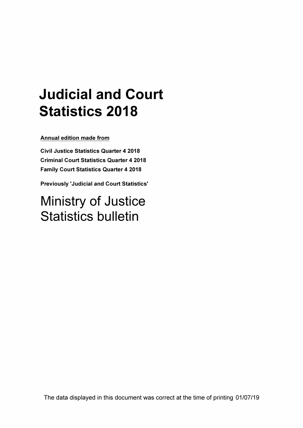 Judicial and Court Statistics 2018