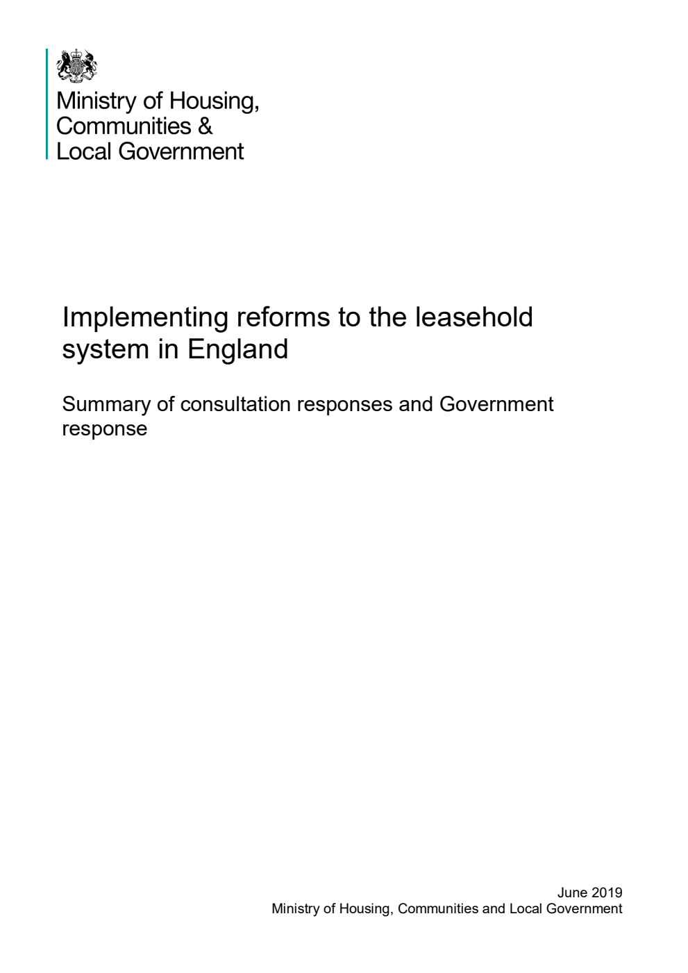 Implementing reforms to the leasehold system in England: Summary of consultation responses and Government response