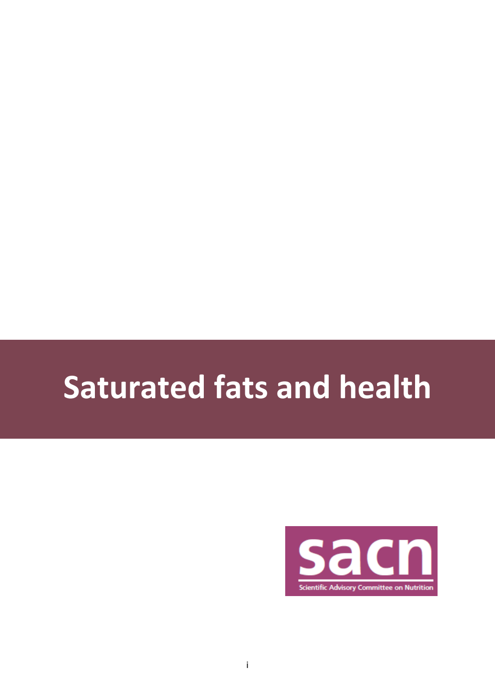 SACN Saturated fats and health 2019