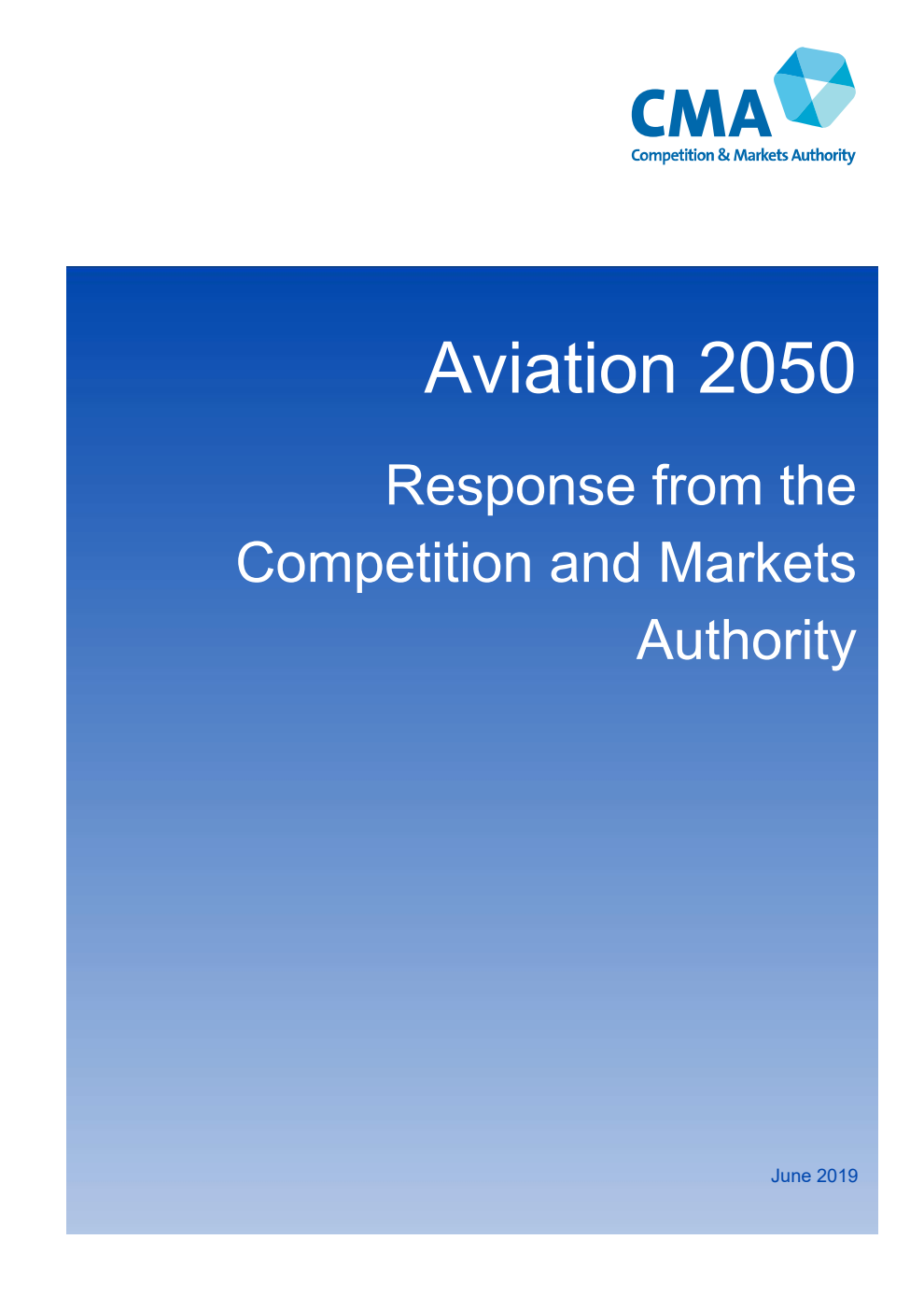 Aviation 2050. Response from the Competition and Markets Authority