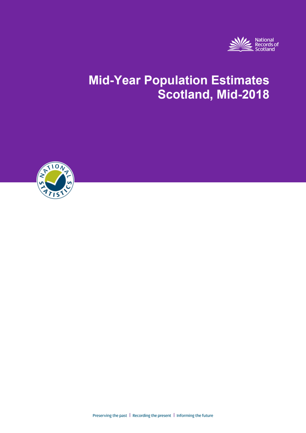 National Records of Scotland Mid-Year Population Estimates Scotland, Mid-2018