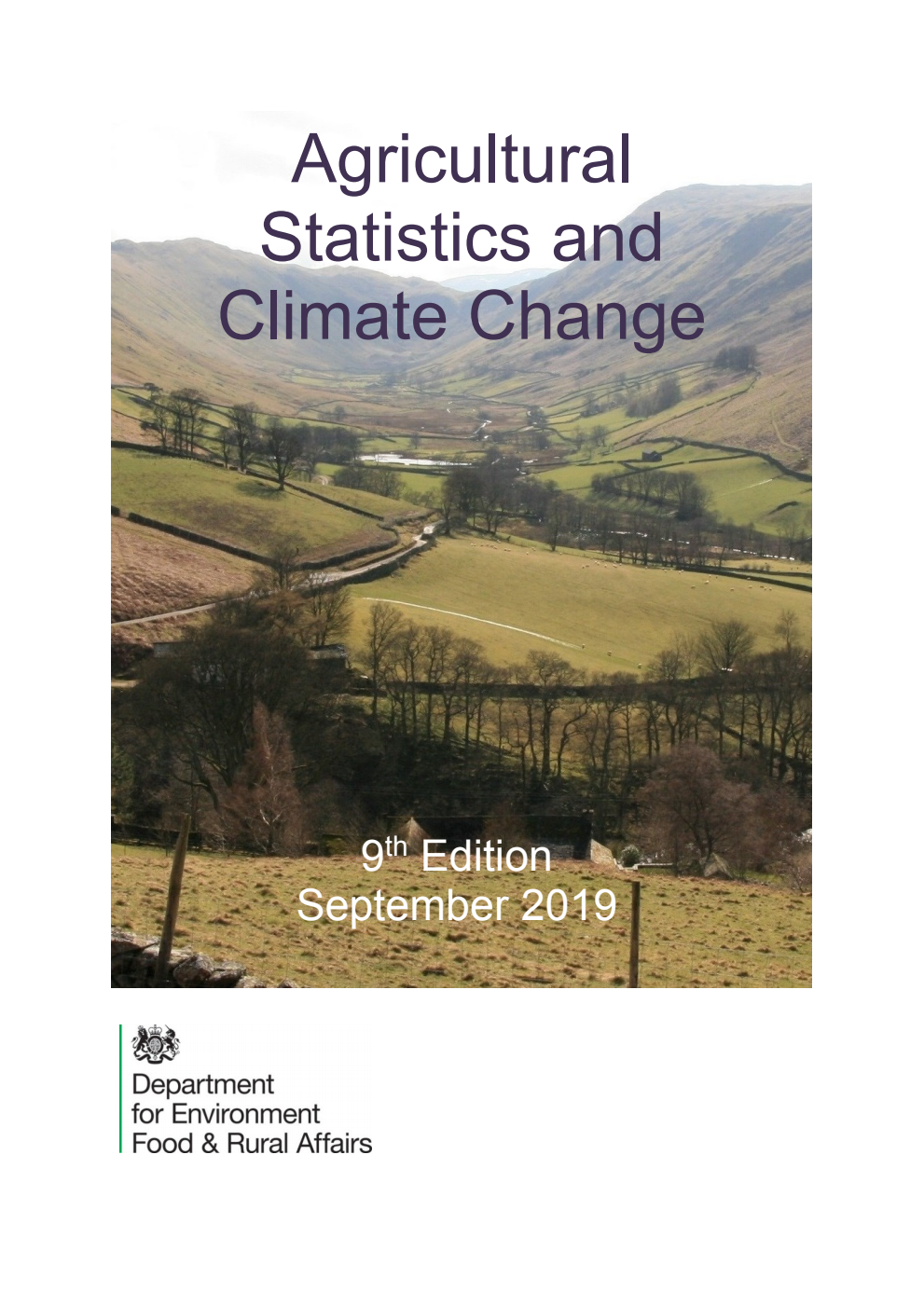 Agricultural Statistics and Climate Change, 9th Edition September 2019