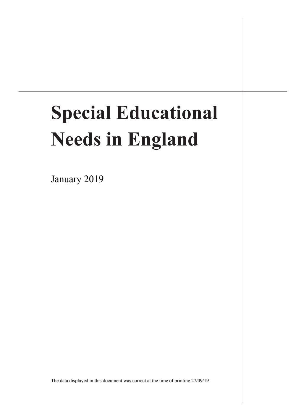 Special Educational Needs in England, January 2019