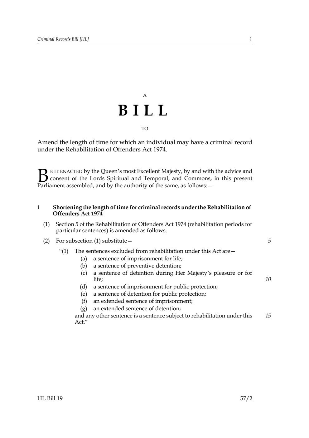 Criminal Records Bill