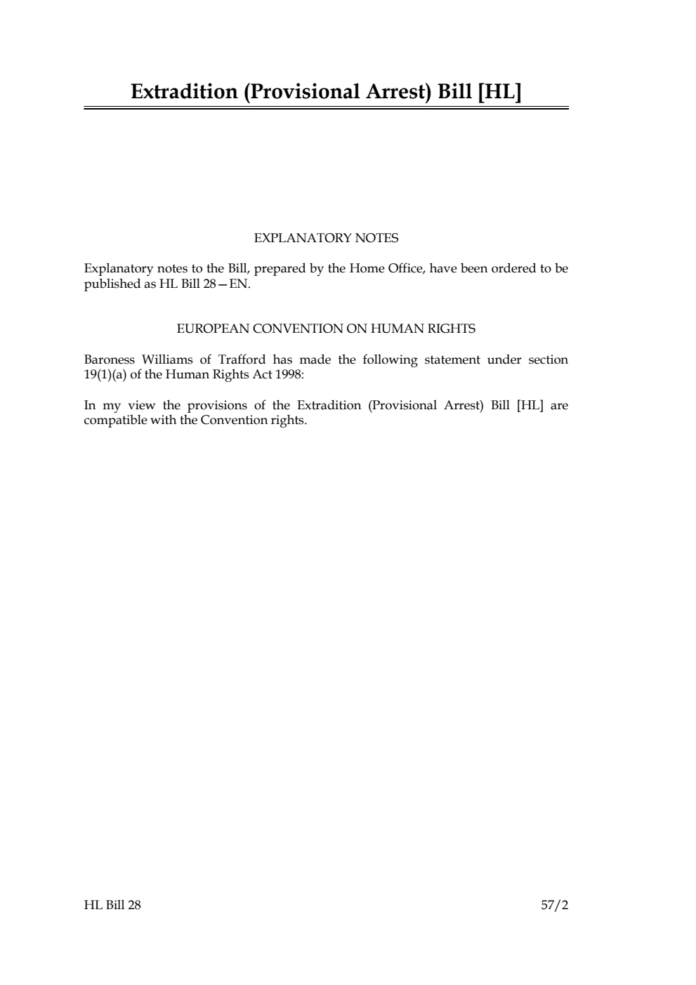 Extradition (Provisional Arrest) Bill