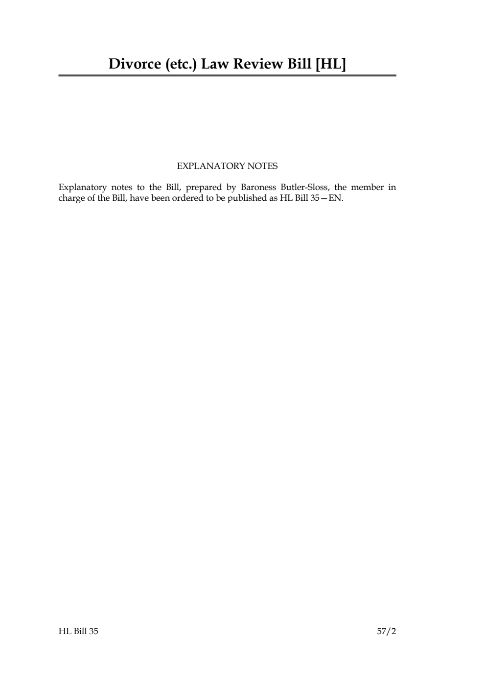 Divorce (etc.) Law Review Bill