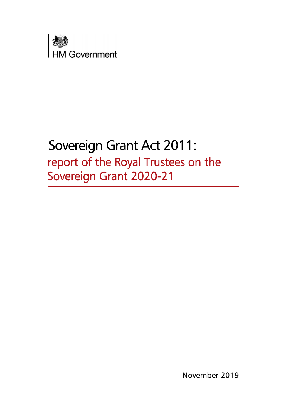 Sovereign Grant Act 2011: report of the Royal Trustees on the Sovereign Grant 2020-21