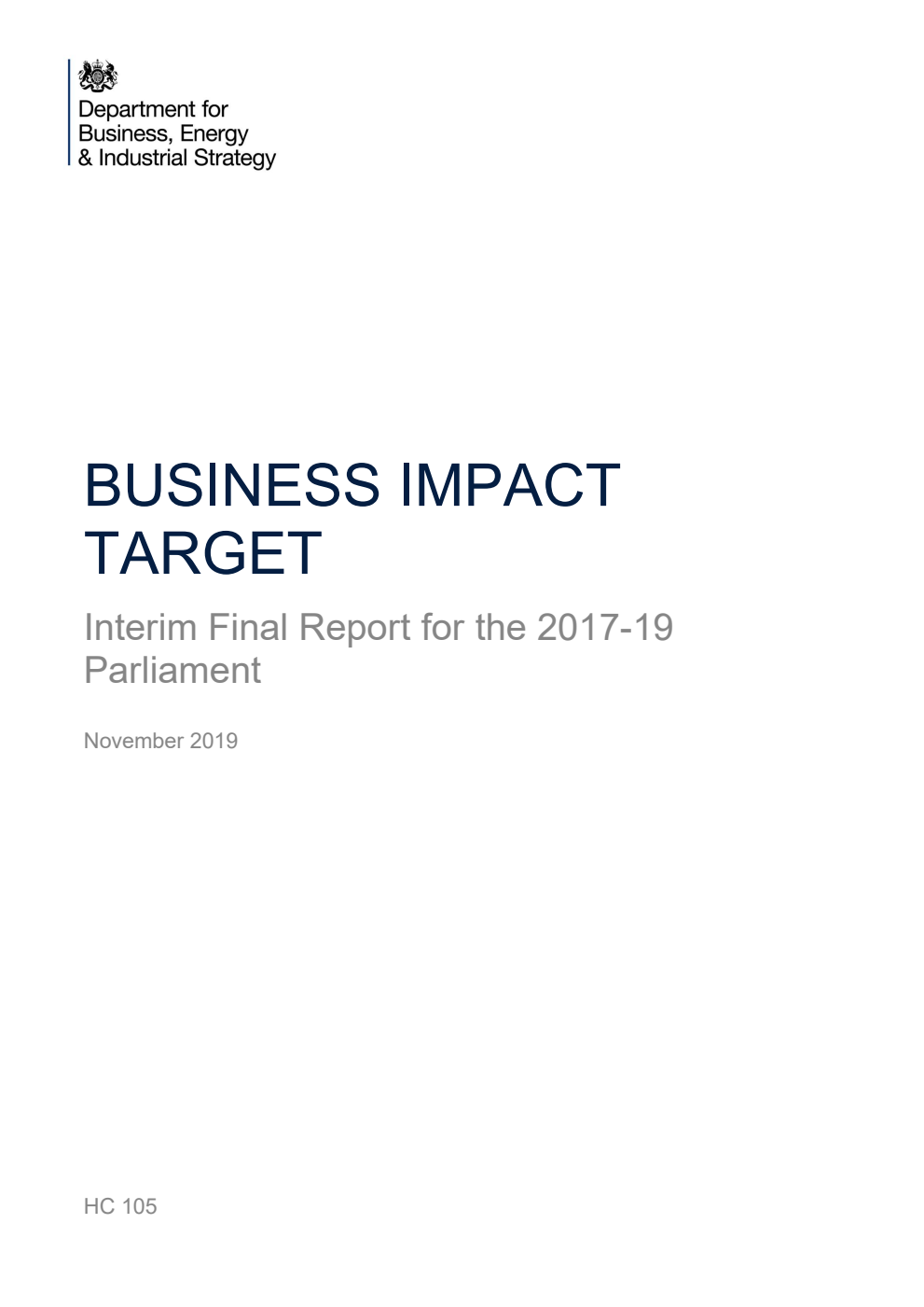 Business Impact Target: Interim Final Report for the 2017-19 Parliament