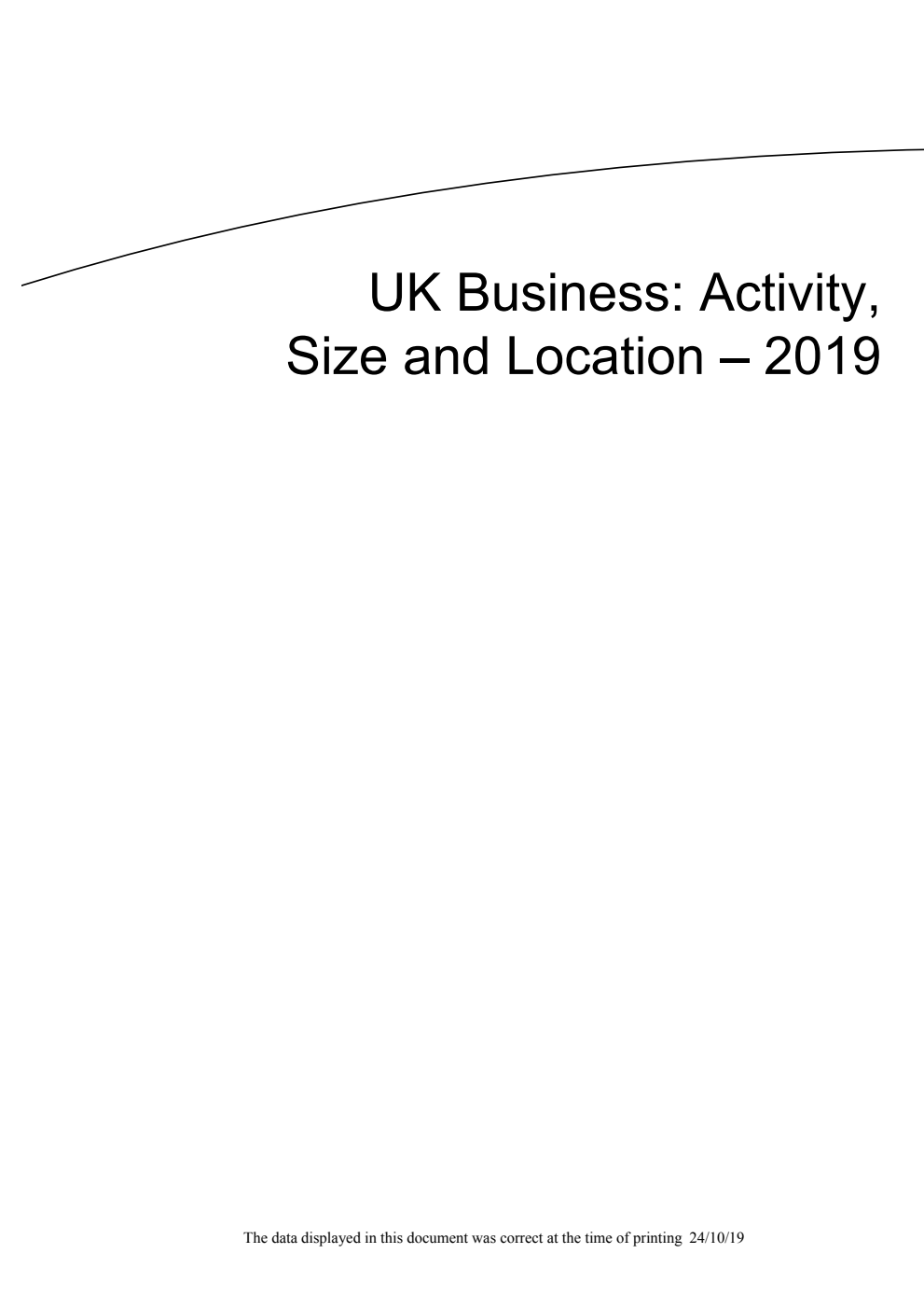 UK Business: Activity, Size and Location 2019