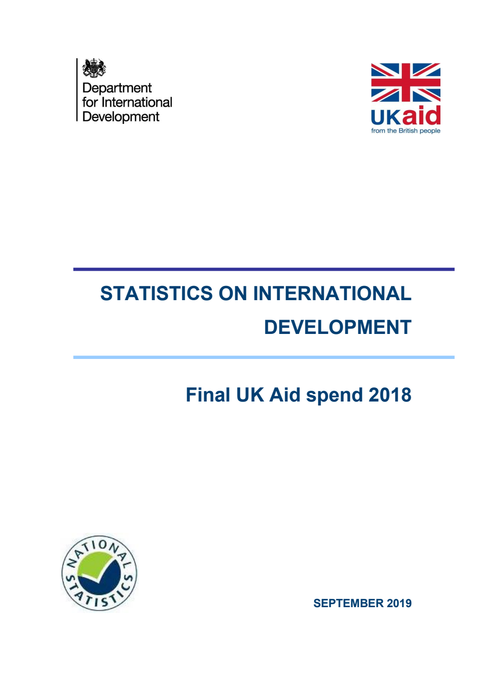 Statistics on International Development. Final UK Aid spend 2018