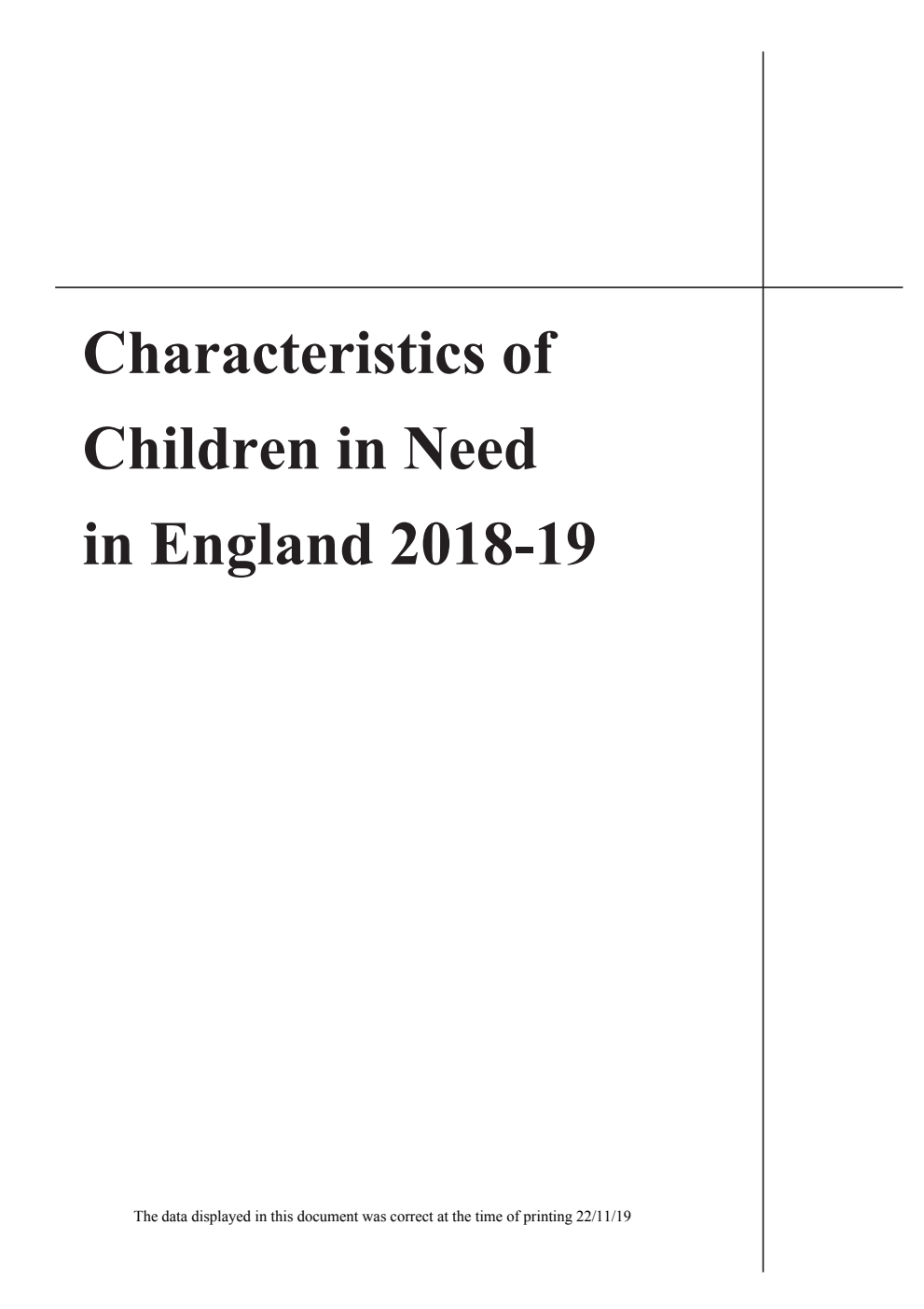 Characteristics of Children in Need in England 2018-19
