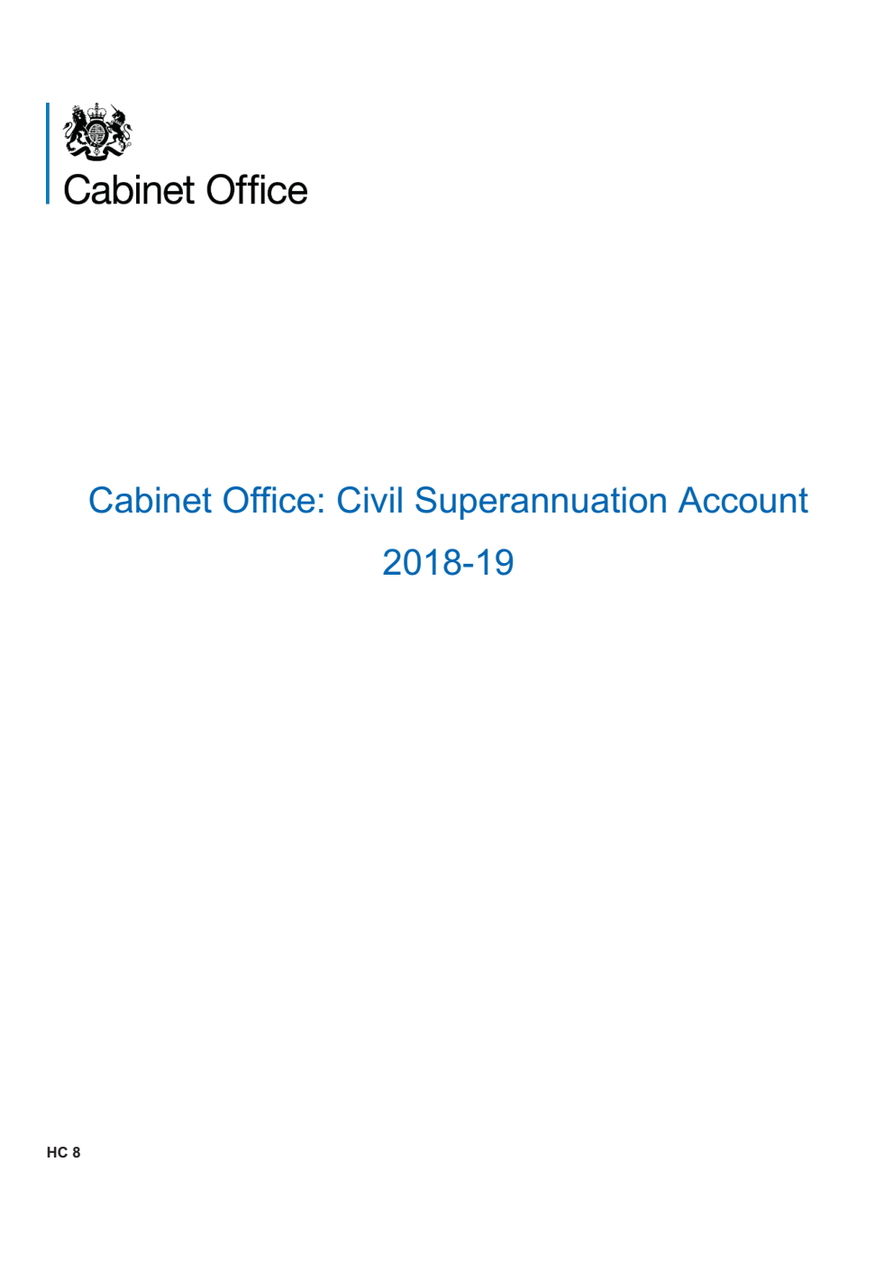 Civil Superannuation Account 2018 – 19 (for the year ended 31 March 2019)