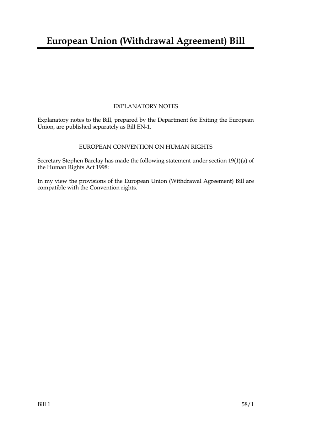European Union (Withdrawal Agreement) Bill