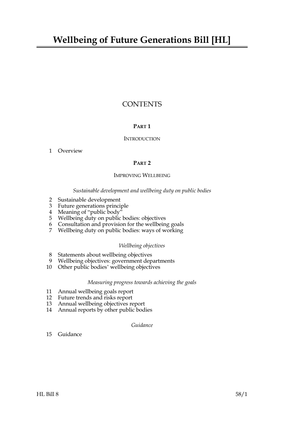 Wellbeing of Future Generations Bill