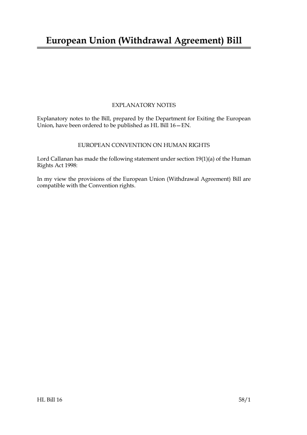 European Union (Withdrawal Agreement) Bill