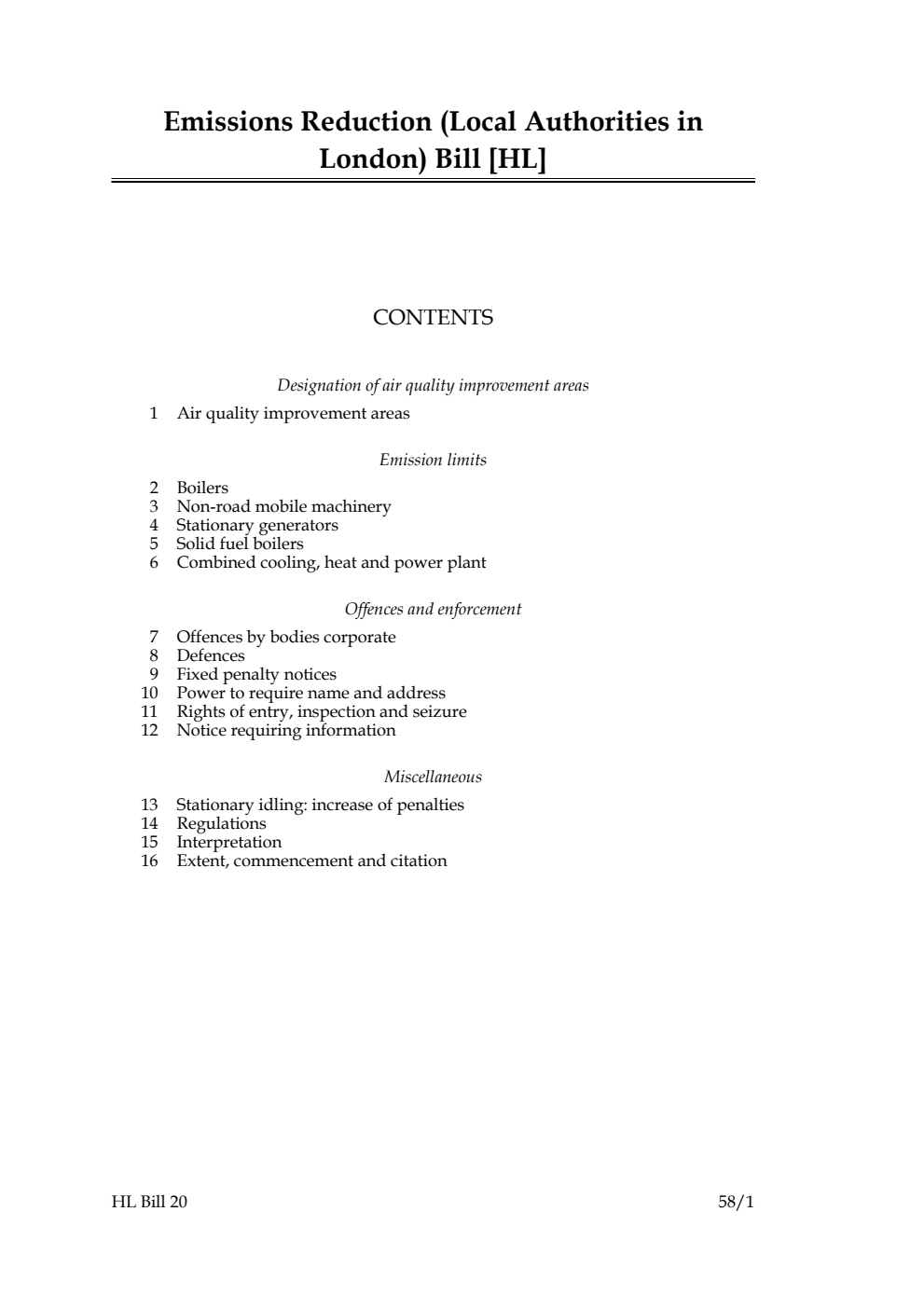 Emissions Reduction (Local Authorities in London) Bill