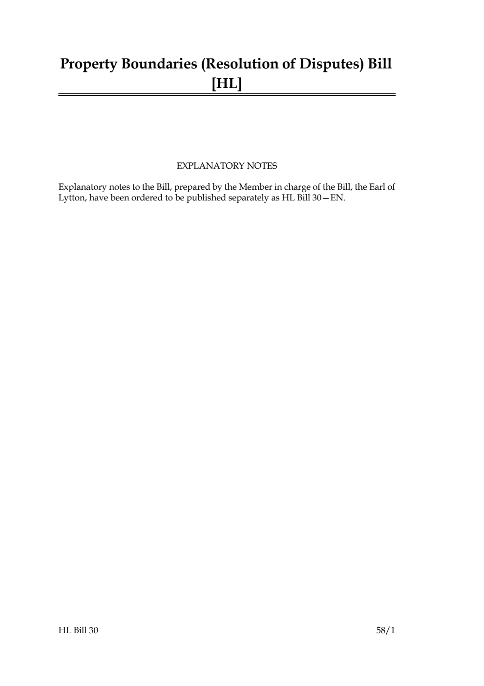 Property Boundaries (Resolution of Disputes) Bill