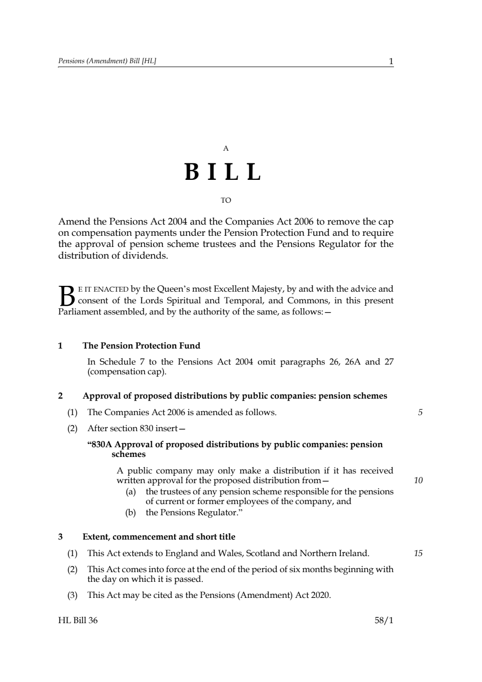 Pensions (Amendment) Bill