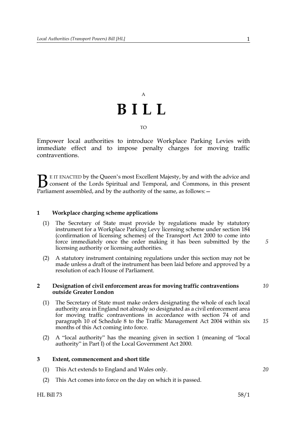 Local Authorities (Transport Powers) Bill