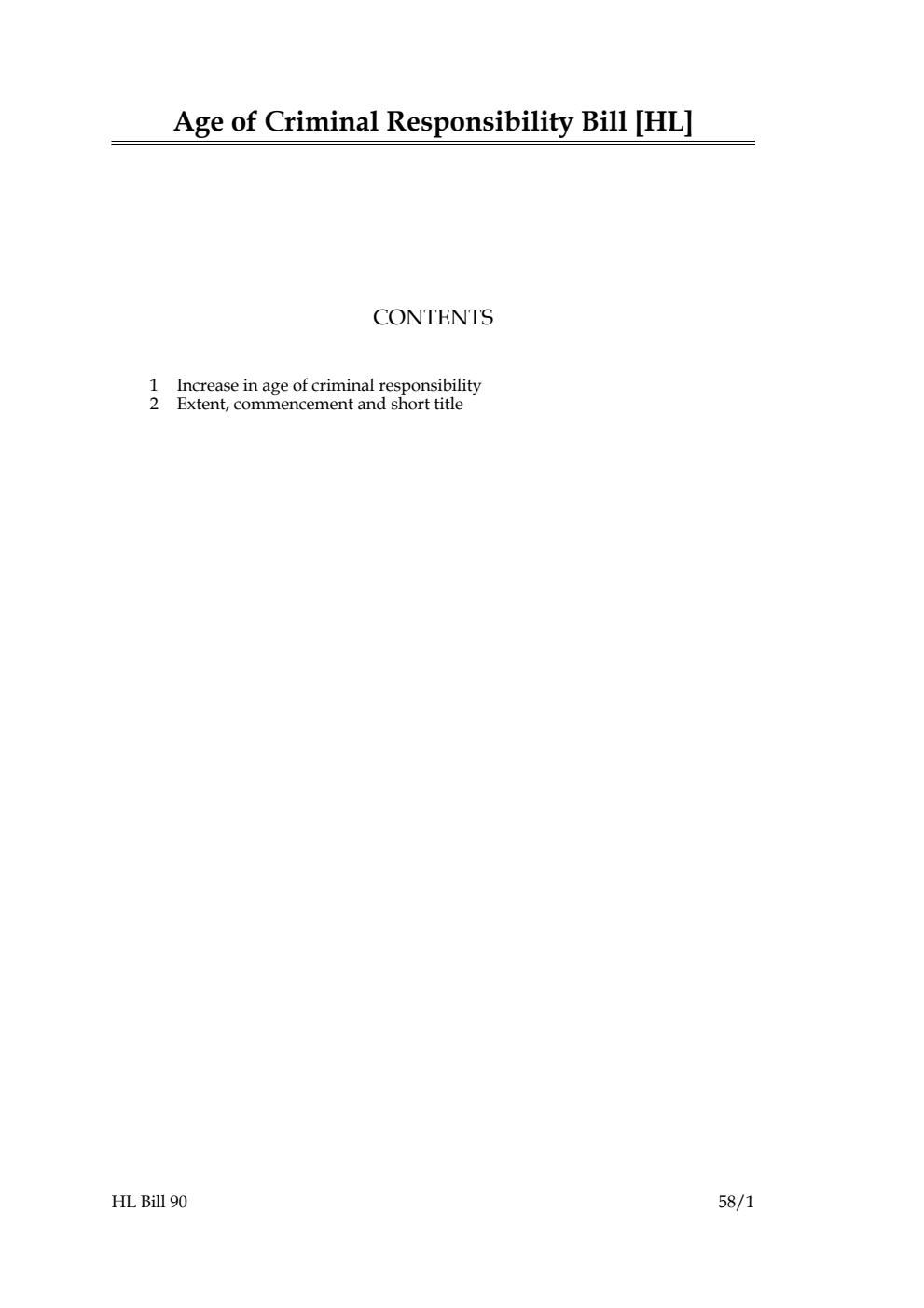 Age of Criminal Responsibility Bill