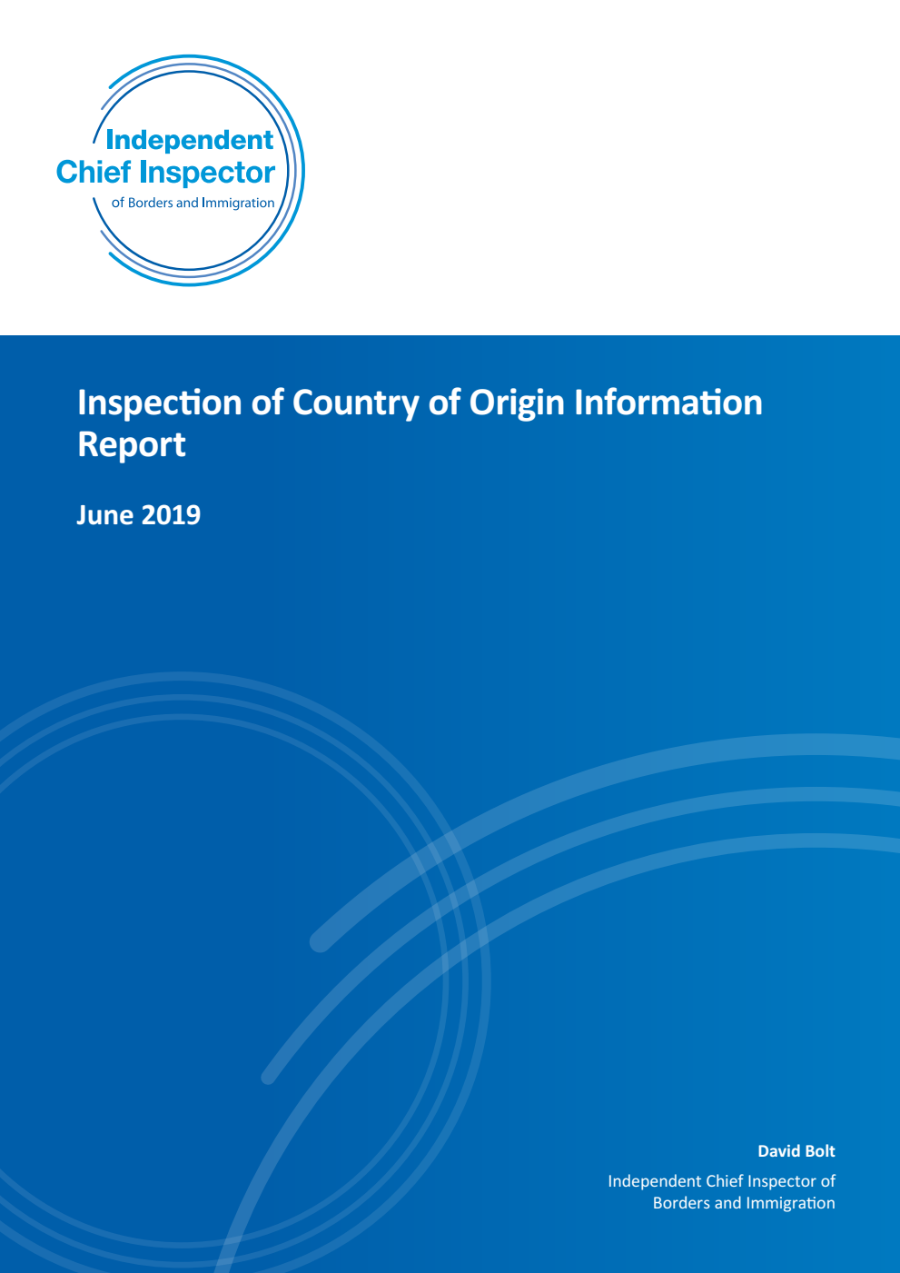 Inspection of Country of Origin Information Report. June 2019