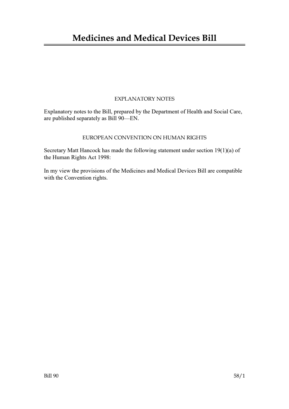 Medicines and Medical Devices Bill