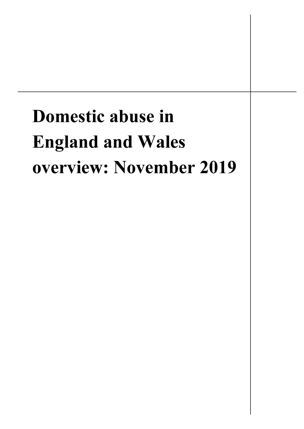 Domestic abuse in England and Wales overview: November 2019