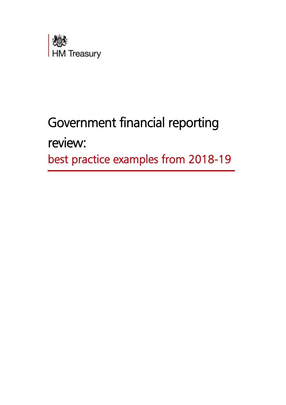 Government financial reporting review: best practice examples from 2018-19