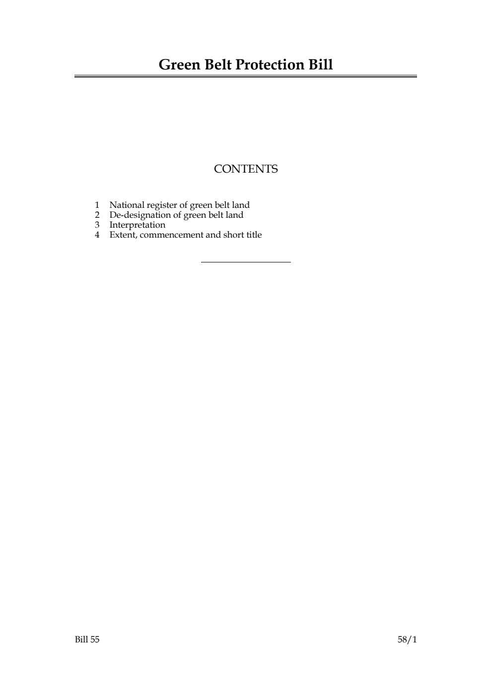 Green Belt Protection Bill