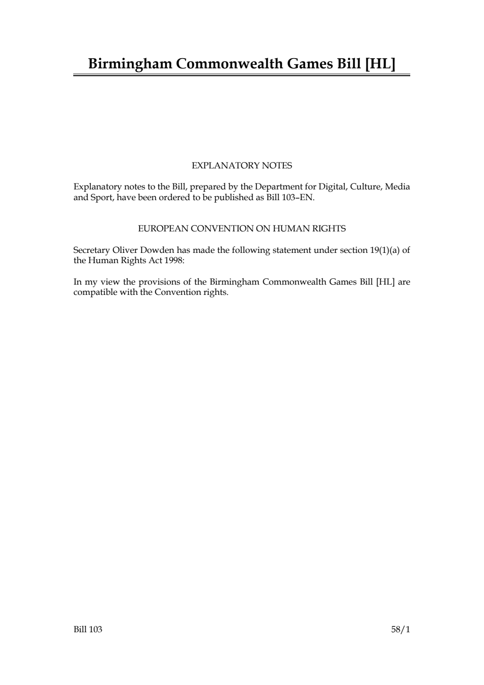 Birmingham Commonwealth Games Bill