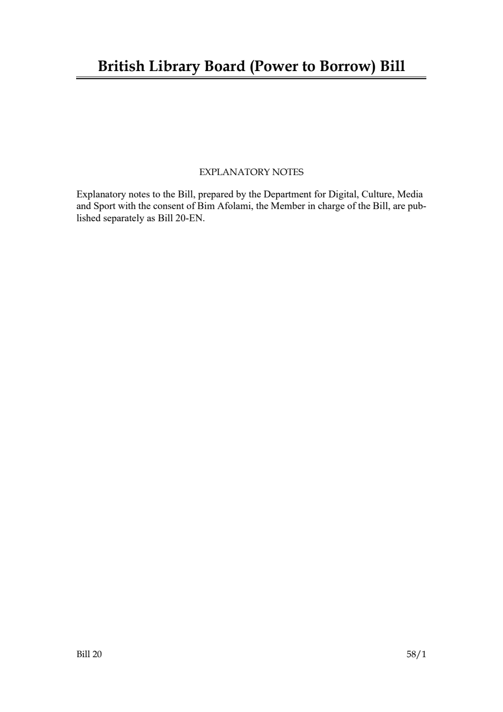 British Library Board (Power to Borrow) Bill