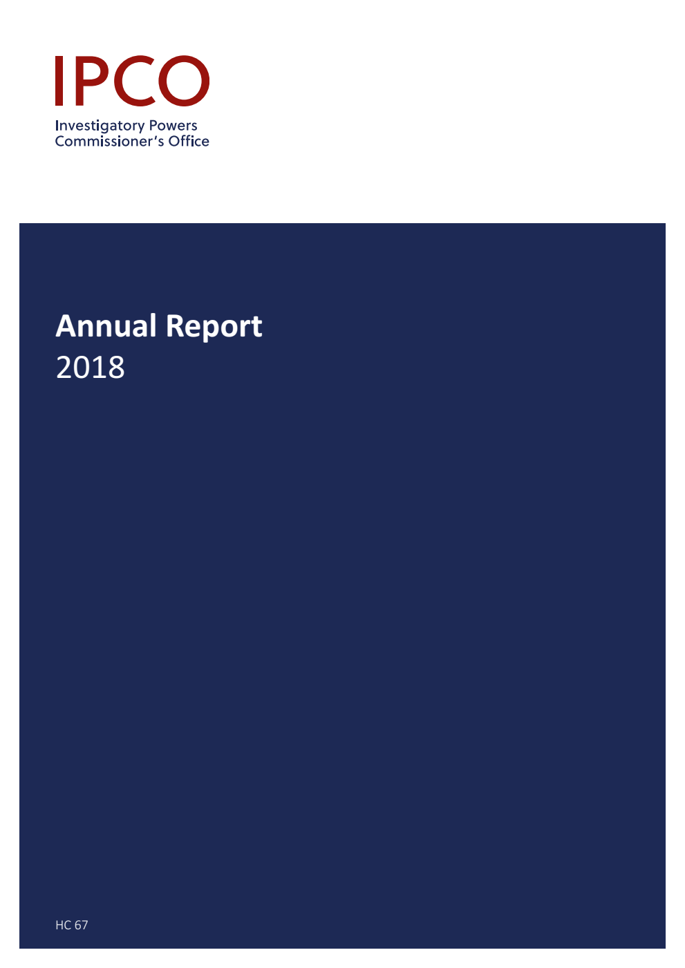 Annual Report of the Investigatory Powers Commissioner 2018