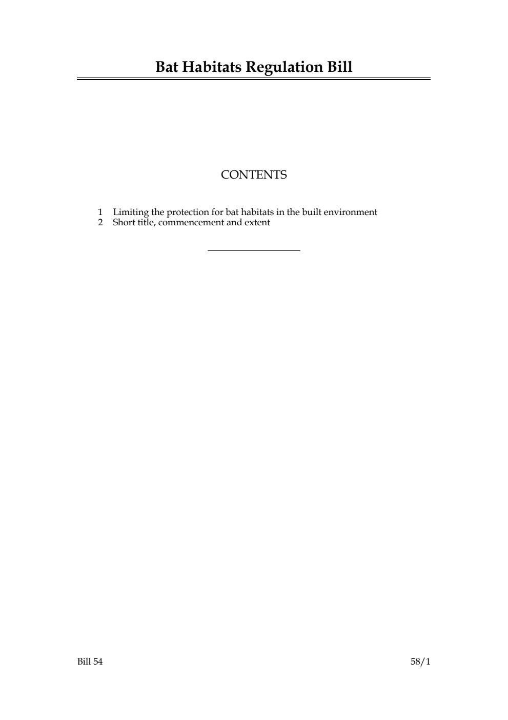 Bat Habitats Regulation Bill