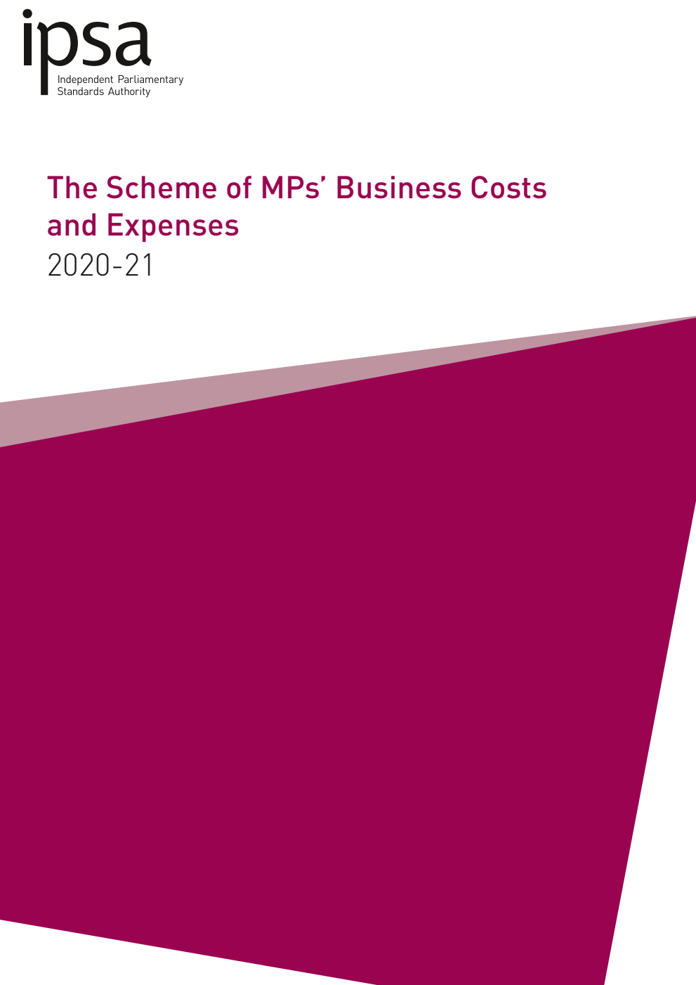 The Scheme of MPs’ Business Costs and Expenses 2020-21