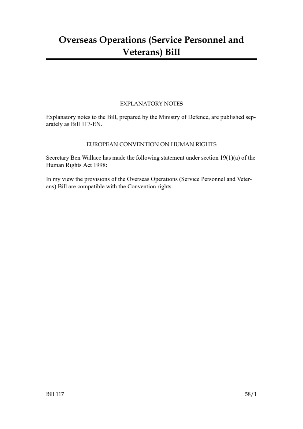 Overseas Operations (Service Personnel and Veterans) Bill