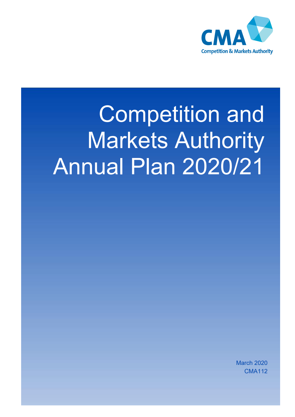 Competition and Markets Authority Annual Plan 2020/21