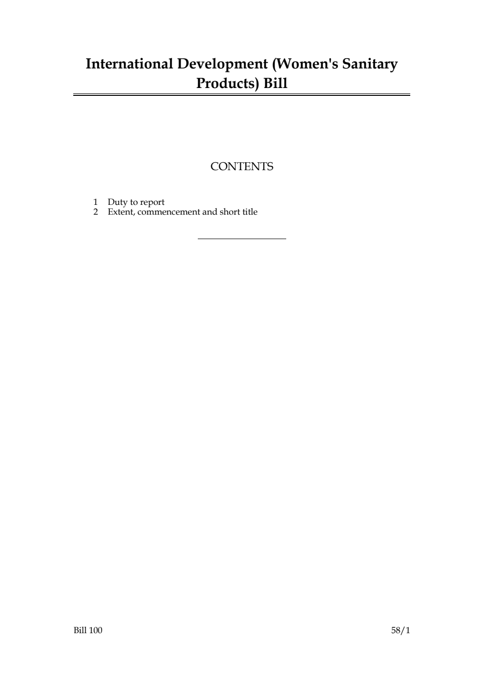 International Development (Women's Sanitary Products) Bill